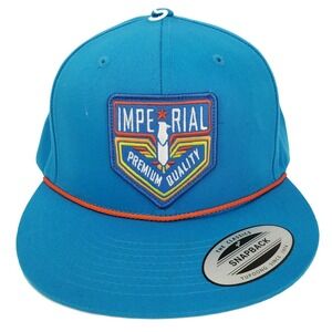 Imperial Premium Quality Snapback Hat Unisex OSFA Blue‎ Orange Rope Patch Cap